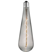 Lucande LED-dropplampa E27 4W, rökfärgad, Ø 9 cm, 1800K