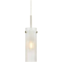 Hängeleuchte Tibia, Stecker, weiß/nickelfarben, Ø 7 cm