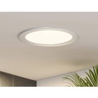Prios LED-inbyggnadslampa Cadance, silver, 22cm, set om 3, CCT
