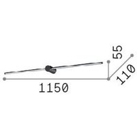 Ideallux Ideal Lux LED-vägglampa Filo, svart, bredd 115 cm