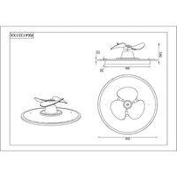 Reality Leuchten Ventilateur LED Nybro, noir, CC, silencieux, 50 cm, CCT, télécommande