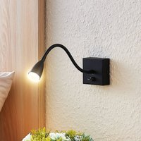 Lindby Jolka lampe de lecture LED, interrupteur, noir mat