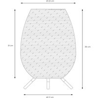 Lucide LED outdoor table lamp Colin, battery, 36 cm, natural