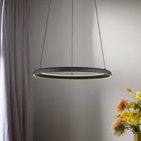 Schöner Wohnen QUILLO LED pendant light, black, Ø 60 cm, metal, Switchdim