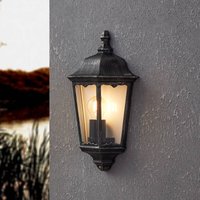 EGLO Navedo outdoor wall lamp, black/silver, height 43 cm