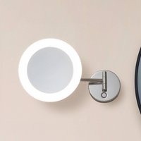 Lucande LED cosmetic mirror Fyria, chrome, steel, CCT