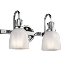 KICHLER Glossy chrome LED wall light Cora for the bathroom