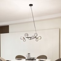 Lucande pendant light Naelen, black/grey, 64.3 cm, glass, G9