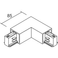 Ivela L-connector LKM DALI, black, conductor right, 3-phase