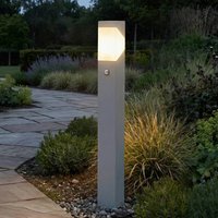 Lucande Kiran path light 100 cm, sensor, light grey, IP44