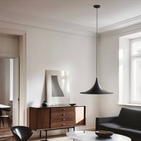 Linea Light Hänglampa Morgana, svart/nickel, metall, Ø 48 cm, E27