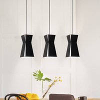 EGLO Suspension Valecrosia, noire, trois lampes