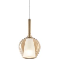 Ideallux Ideal Lux pendellampa Kalique 1, bärnstensfärgad, Ø 18 cm