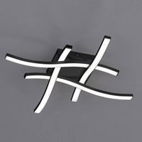 Reality Leuchten LED-taklampa Route i svart, 4 lampor