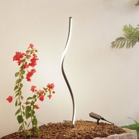 Lindby Sabriel LED solar light, curved, black, aluminium, 3000K