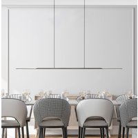 PURE Surface LED hanging light, grey, 160 cm, aluminium 3,000 K