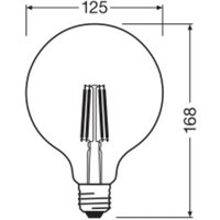 OSRAM LED-filamentlampa Globe G125 E27 7,2W Filament 4 000K