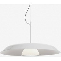 Oluce LED hanging light Iride, Ø 85 cm, white, metal, glass