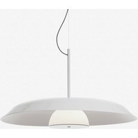 Oluce LED-hänglampa Iride, Ø 85 cm, vit, metall, glas