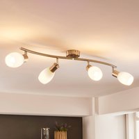 Lindby spotlight Arda, 70 cm, 4-bulb, nickel, glass, E14