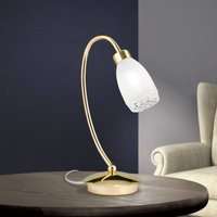 Orion lampe à poser CARLA, couleur laiton, hauteur 32 cm, métal/verre
