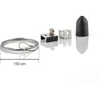 GLOBAL Kit de suspension rail triphasé Noa, 150 cm noir