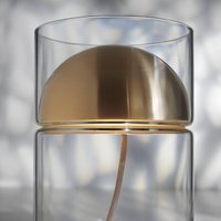 Oluce LED table lamp Medusa, gold-coloured, glass, height 30 cm