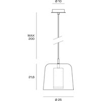 miloox by Sforzin Hänglampa Frida, dubbelskärm glas, yttre sand