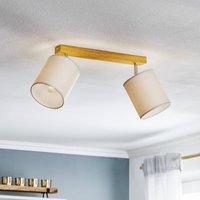 BRITOP Spot pour plafond Corralee, gris, à 2 lampes