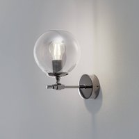 Lucea Portemo vägglampa, rökgrå/nickel, höjd 27 cm, glas