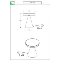 Fabas Luce LED-bordslampa Neutra, höjd 20 cm, nickel, touchdimmer