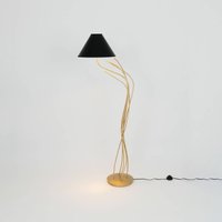 Holländer Ischia floor lamp, 1-bulb, black/gold
