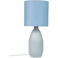 PR Home Tischlampe Uno, blau, Höhe 37 cm, Textil/Keramik
