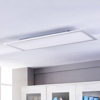 Lindby LED panel Livel, 4000K, 120cm x 30cm, silver, metal