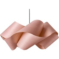 LZF LAMPS LZF Swirl hanging light, light pink/nickel-coloured, Ø 54 cm, wood