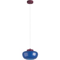 Hängeleuchte Berardelli, blau/maulbeere, Ø 30 cm, Glas, E27