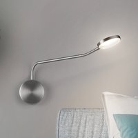LED-væglampe Thea-W, gestusstyring, nikkel, udhæng 60 cm