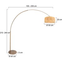 Steinhauer Bågformad golvlampa Sparkled Light brons/brun 240 cm sjögräs