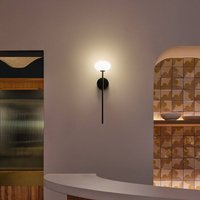 LEDS-C4 LED-badrumsvägglampa Bloom IP44, svart, höjd 45 cm