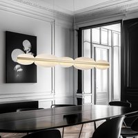 Viokef Evana LED pendant light, silver/clear, length 120 cm, metal