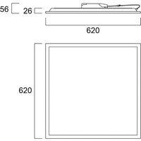 Sylvania LED Panel Start, 62.5 x 62.5 cm, 840, DALI, 30 W