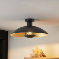 Lindby ceiling lamp Narisara, Ø 40 cm, E27, black-gold