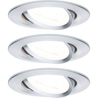 Paulmann 3-pack spot Nova rund sväng-/dimbar, alu
