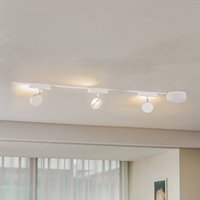 Lindby 48V Lumaro track lighting system, spots, 3-bulb, white, Ø 7.3cm