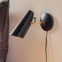 Northern Birdy Short wall light, black/brass