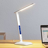 Lindby lampe de table LED Ludmilla, hauteur 34 cm, blanc, présentoir