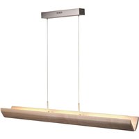 Brilliant LED hanging light Monterra, length 132 cm, brown, wood