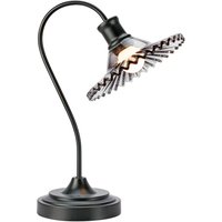 Markslöjd Nova table lamp, black, smoked glass, height 41.5 cm, E27