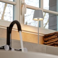 Sigor Lampe de table rechargeable LED Nuindie, USB-C, gris, IP54, à intensité variable