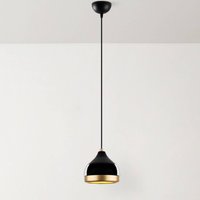 Opviq Hänglampa Yildo, 1 lampa, svart/guld, metall, Ø 17 cm